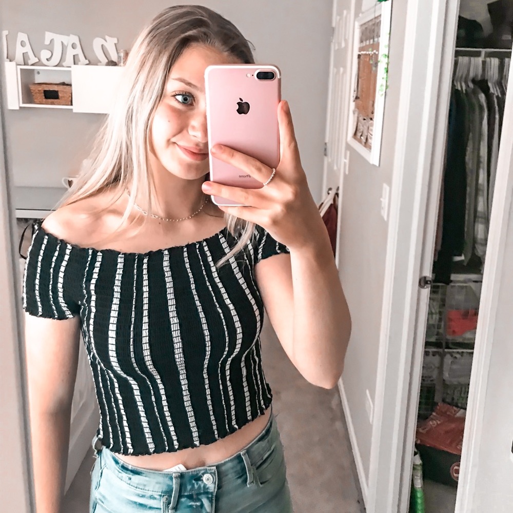 PacSun Striped Off the Shoulder